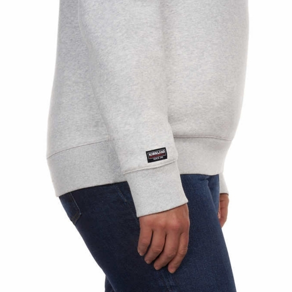 NEW Kirkland Signature Costco Logo Crewneck Gray - Picture 3 of 6